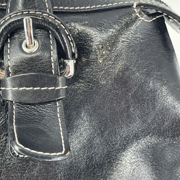 Etienne Aigner Handbag Black Leather Shoulder Bag Purse Zip Closure Classic Bag - Picture 11 of 12